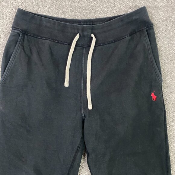 Polo Ralph Lauren Fleece Sweatpants Men's Medium Black Joggers Gym Sweat Pants - Picture 2 of 14